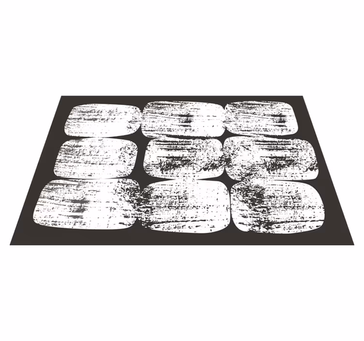 矩形 ビニールマット テクスチャ付きモノクロブロック - TENSTICKERS