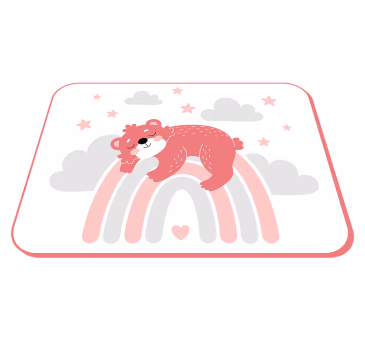 保育園 ビニールマット 眠そうなクマの虹 - TENSTICKERS