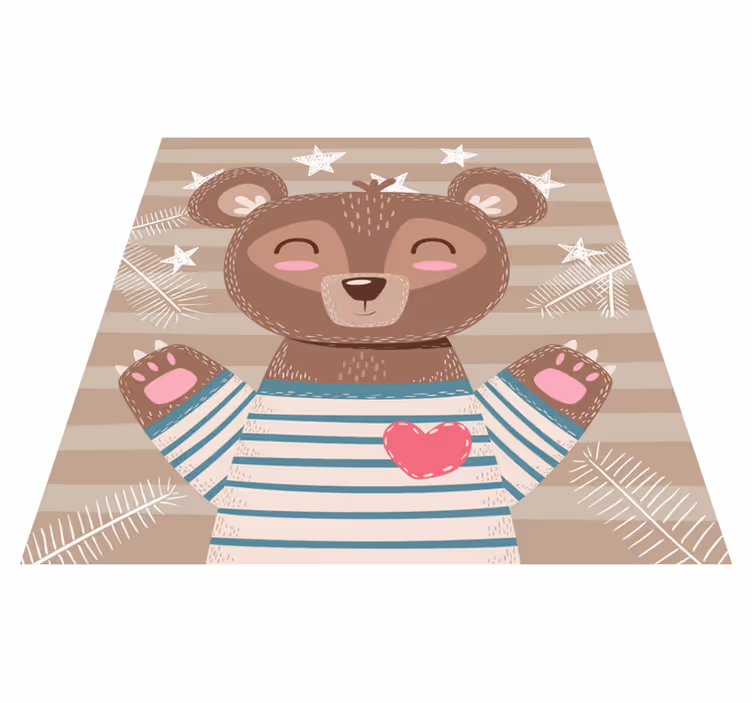 保育園 ビニールマット 愛らしいクマのイラスト - TENSTICKERS