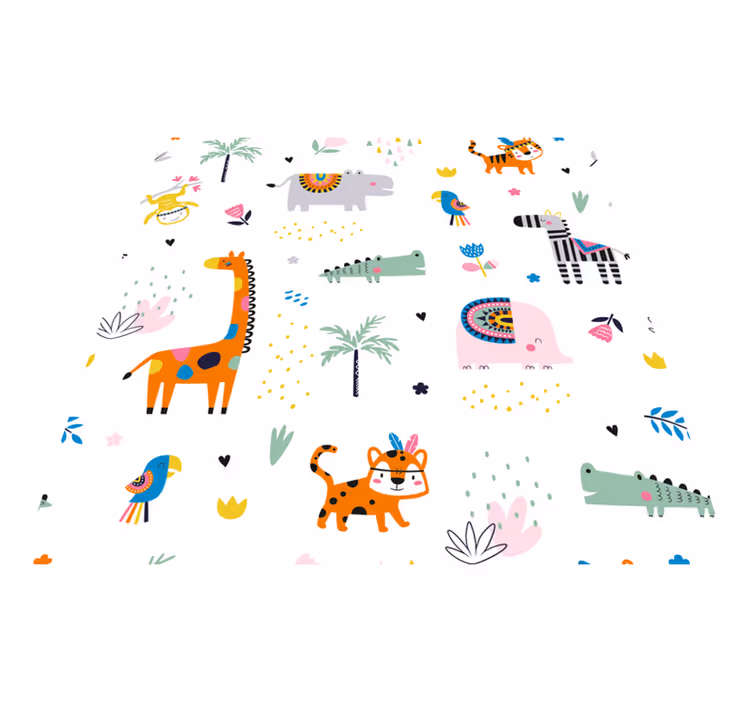 保育園 ビニールマット 楽しいサファリテーマ - TENSTICKERS