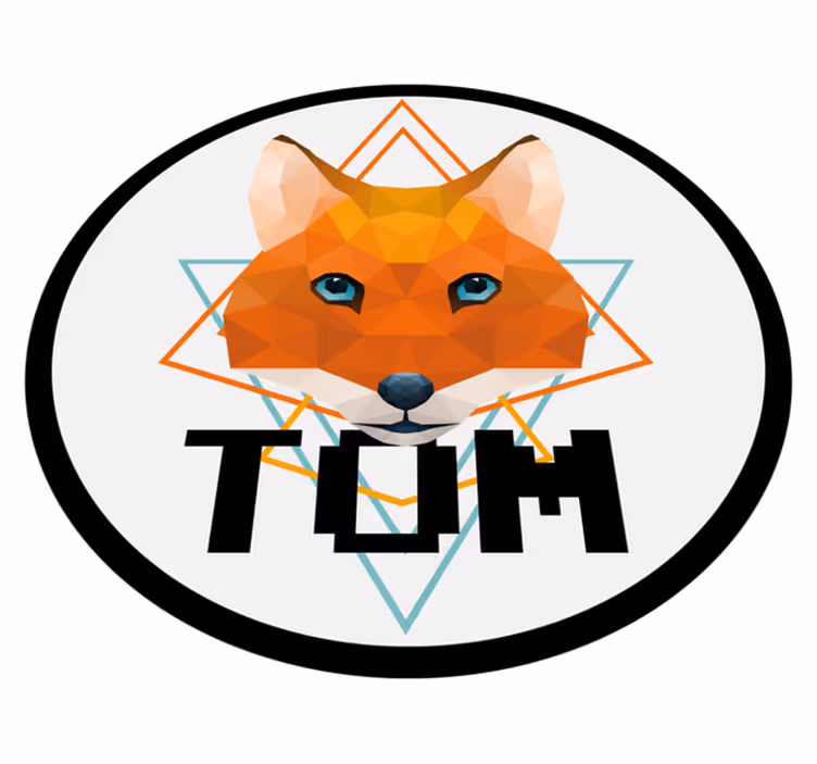 名前 ビニールマット 幾何学的なキツネの円 - TENSTICKERS