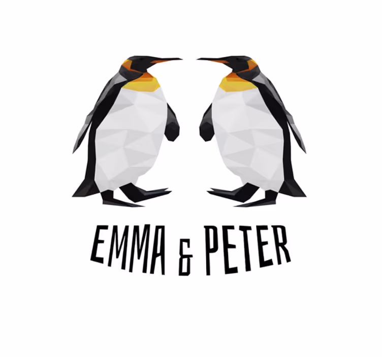 名前 ビニールマット 幾何学的なペンギン - TENSTICKERS