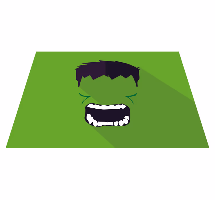 緑のスーパーヒーローキッズビニールラグ - TENSTICKERS