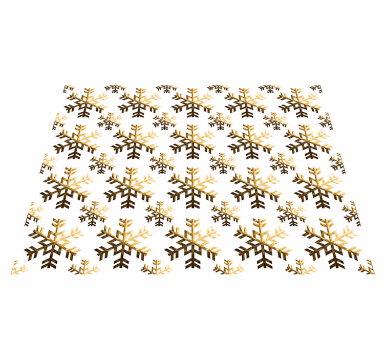 クリスマスの壁画 ゴールデンスノーフレークパターン - TENSTICKERS