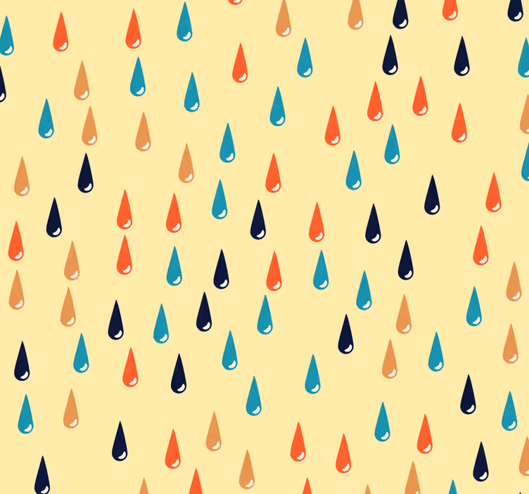 幾何学的な壁紙 雨滴モチーフ - TENSTICKERS