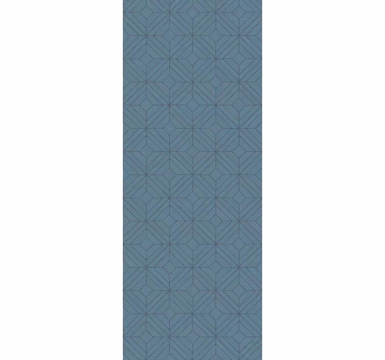 幾何学的壁紙アールデコブルーライン - TENSTICKERS