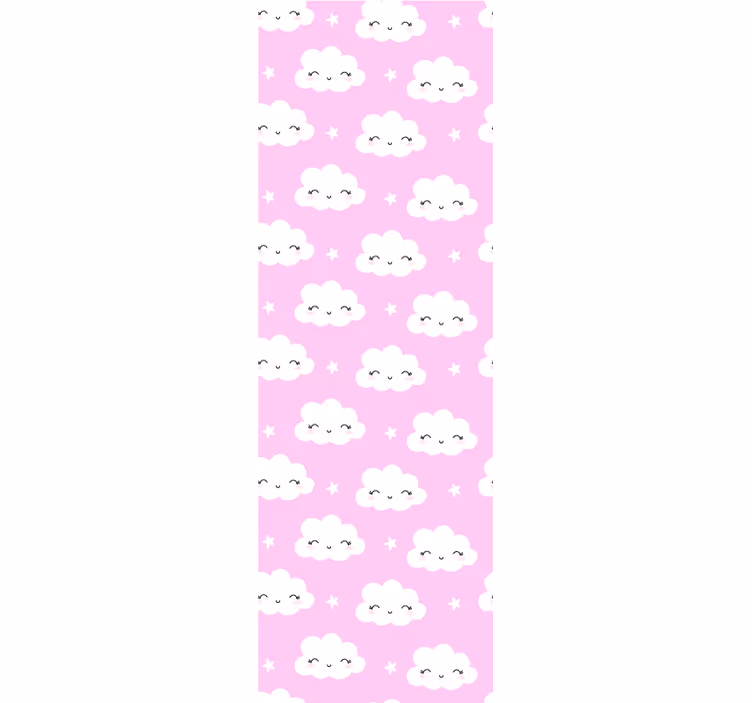 子供の寝室の壁紙ハッピークラウドフェイス - TENSTICKERS
