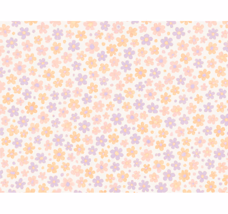 子供の寝室の壁紙 小さなパステルカラーの花 - TENSTICKERS