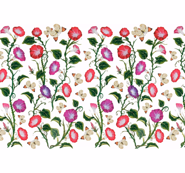 壁紙 花 ピンクと紫のトランペット型の花 - TENSTICKERS