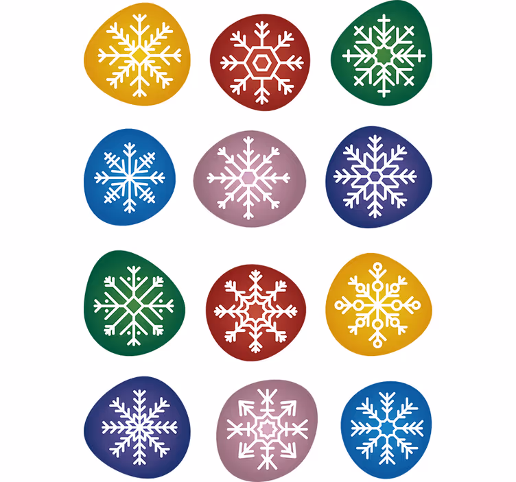 クリスマス 壁紙 カラフルな雪の結晶 - TENSTICKERS