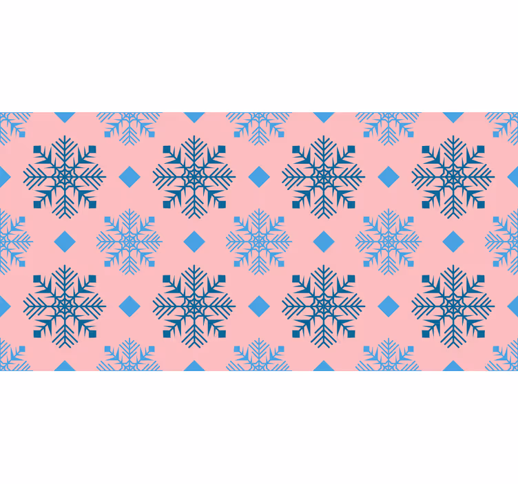 クリスマス 壁紙 ピンクと青の雪の結晶パターン - TENSTICKERS
