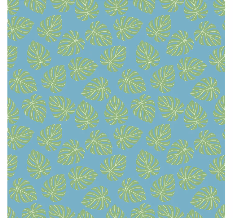 寝室 壁紙 夏の緑の葉デザイン - TENSTICKERS
