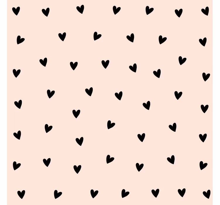 寝室 壁紙 ブラックハートパターン - TENSTICKERS