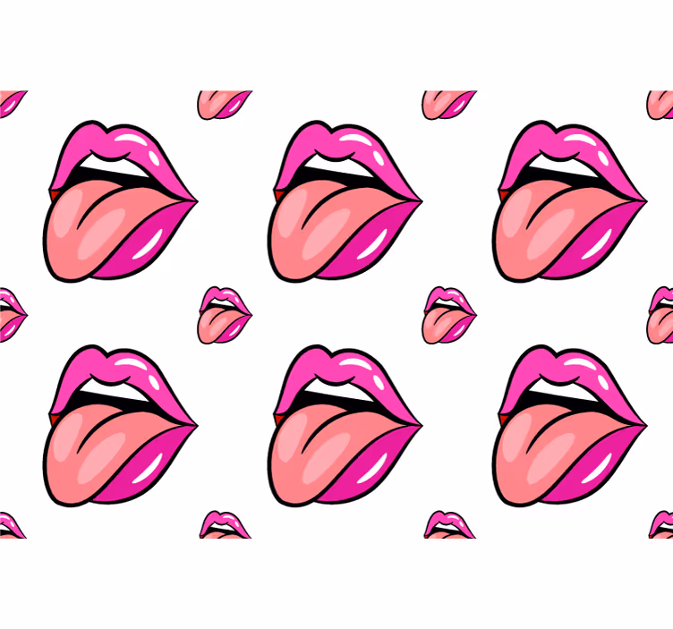寝室 壁紙 キュートなリップモチーフ - TENSTICKERS
