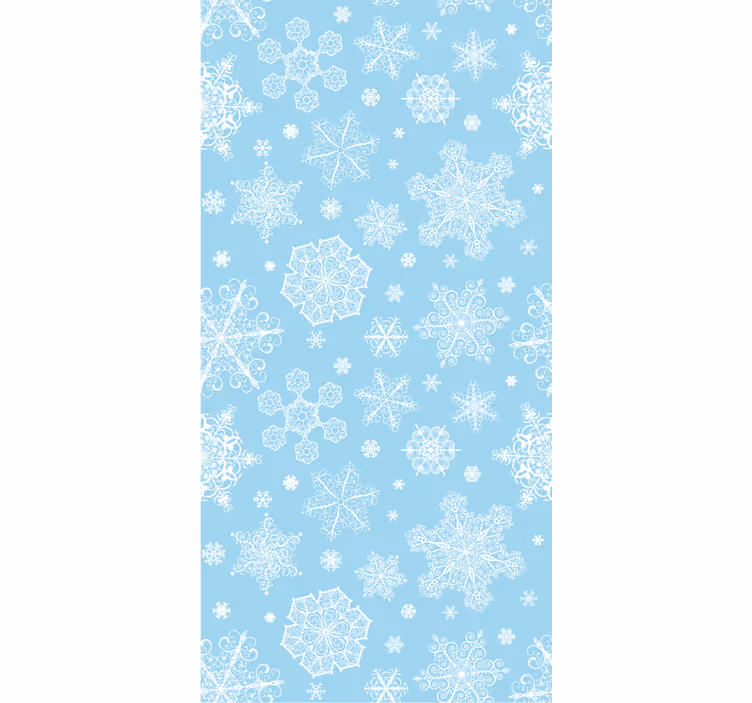 寝室 壁紙 青い背景の白い雪の結晶 - TENSTICKERS