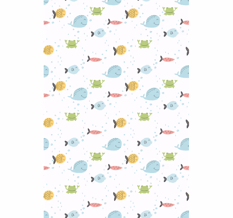 寝室 壁紙 カラフルな海の生き物 - TENSTICKERS