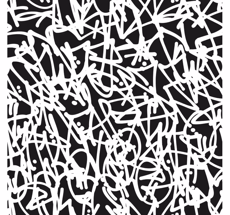 寝室 壁紙 白黒グラフィティ - TENSTICKERS