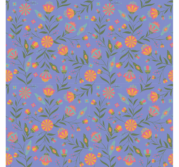 寝室 壁紙 花柄デザイン収納 - TENSTICKERS
