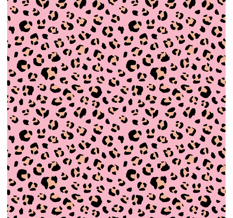 動物 壁紙 ブラックとピンクの水彩レオパード柄 - TENSTICKERS