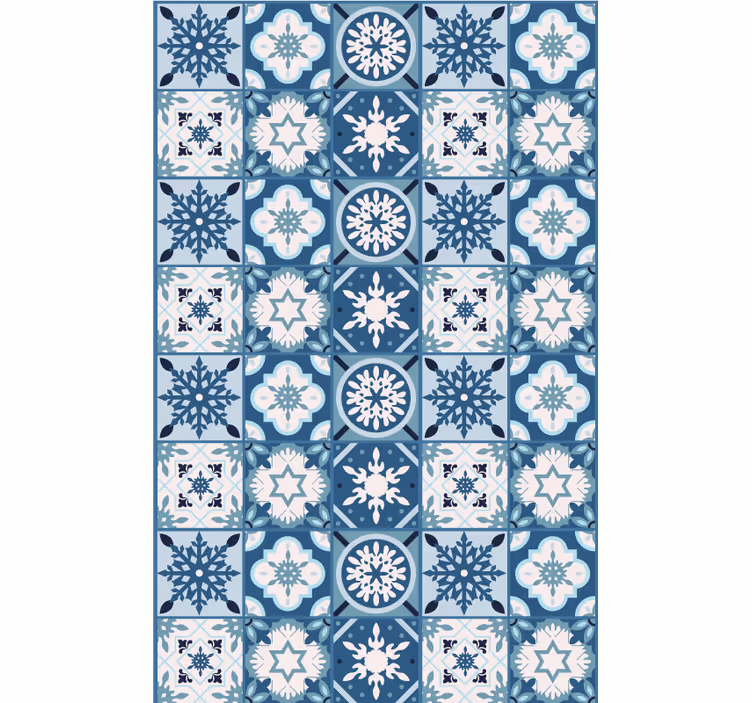クリスマス 壁紙 青い雪の結晶タイル - TENSTICKERS