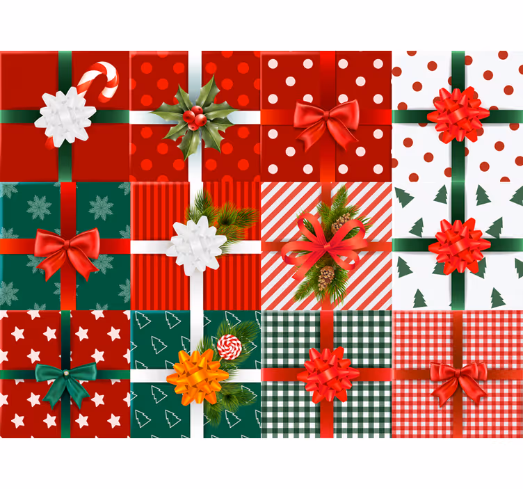 クリスマス 壁紙 お祝いの贈り物パターン - TENSTICKERS