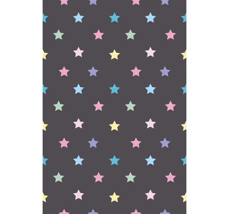 廊下の壁紙 灰色の背景にカラフルな星 - TENSTICKERS
