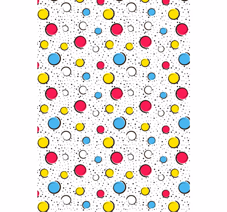 廊下の壁紙カラフルなドット - TENSTICKERS