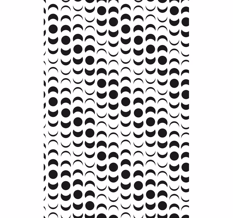 ダイニングルームの壁紙モノクロ半円形 - TENSTICKERS