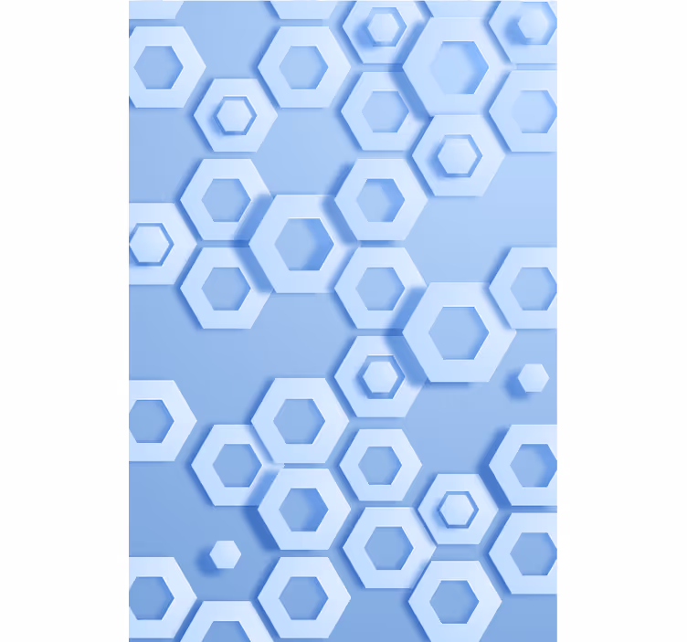幾何学的壁紙六角形の青いパターン - TENSTICKERS