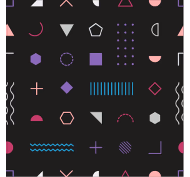 幾何学的壁紙遊び心あふれる形のディスプレイ - TENSTICKERS