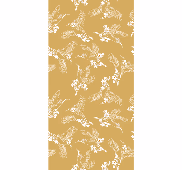 子供の寝室の壁紙　日本の花と鳥 - TENSTICKERS