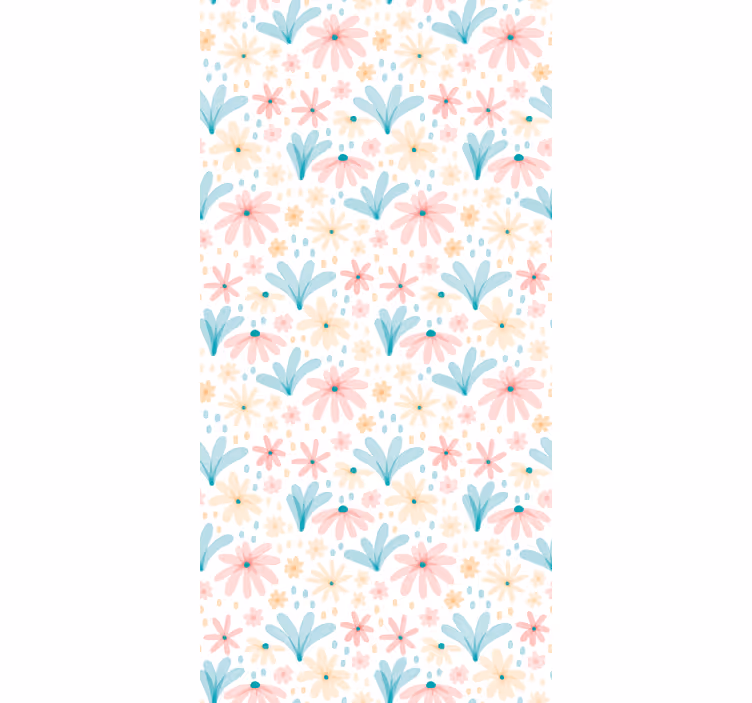 廊下の壁紙花柄デイジーパターン - TENSTICKERS