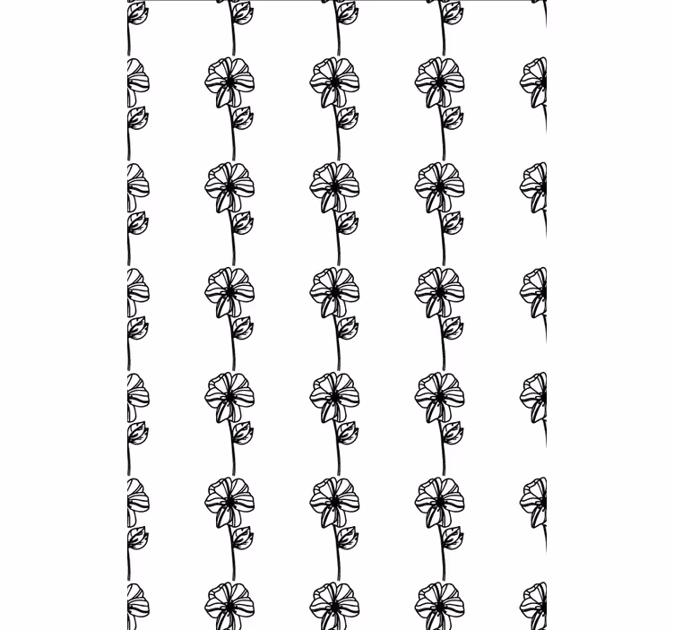 廊下の壁紙黒い縦の花 - TENSTICKERS