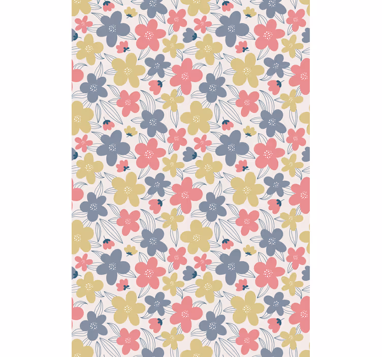 ノルディック壁紙淡い色の花柄 - TENSTICKERS