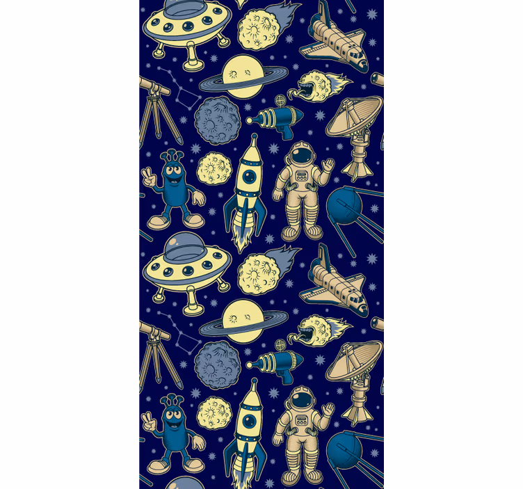 子供の寝室の壁紙 宇宙のキャラクター - TENSTICKERS