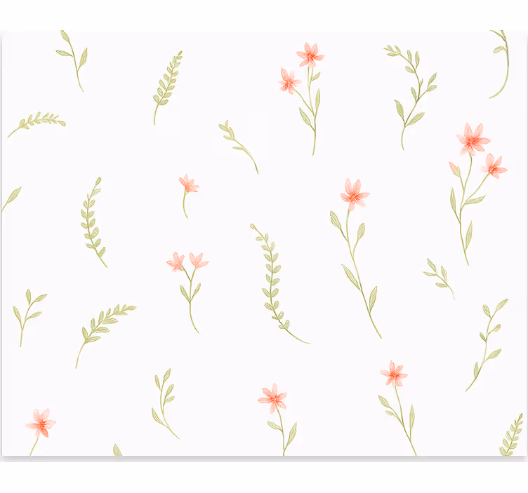 子供の寝室の壁紙パステルの草原の花 - TENSTICKERS