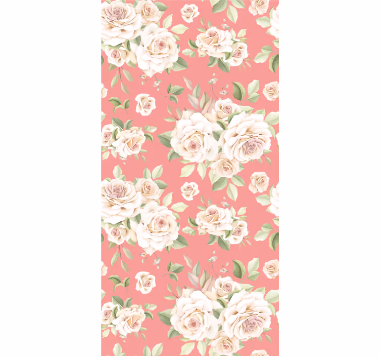 ダイニングルームの壁紙 薔薇の花柄 - TENSTICKERS