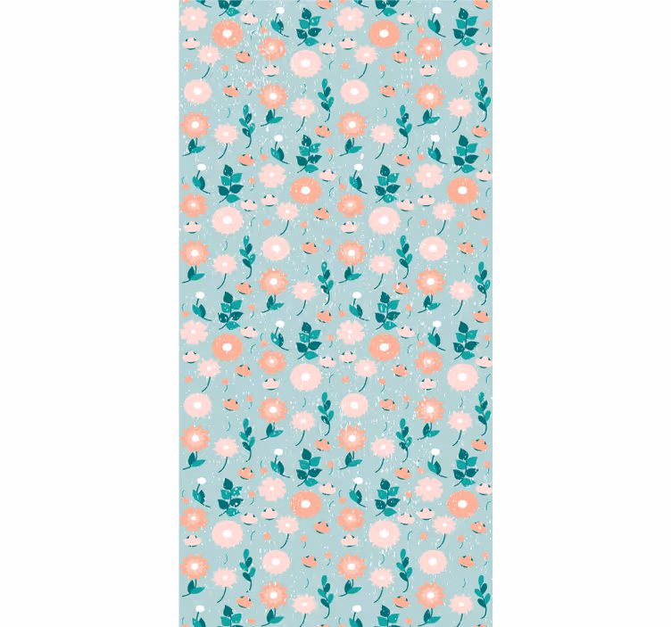 ティーンエイジャーの寝室の壁紙ピーチ色の花々 - TENSTICKERS