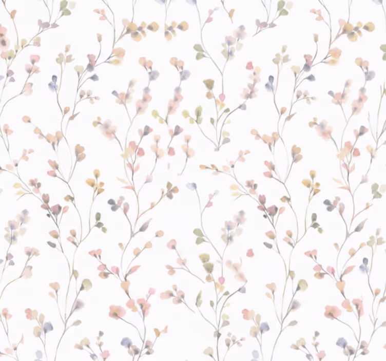 リビング 壁紙 おしゃれ 水彩の草原の小枝 - TENSTICKERS
