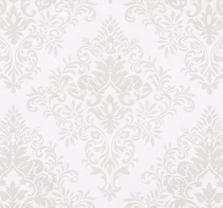 リビング 壁紙 おしゃれ クラシックホワイトダマスク - TENSTICKERS