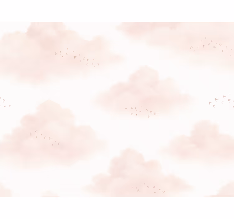 子供の寝室の壁紙ピンクの雲 - TENSTICKERS