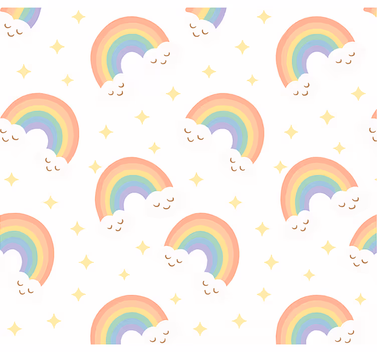 子供の寝室の壁紙子供の虹 - TENSTICKERS