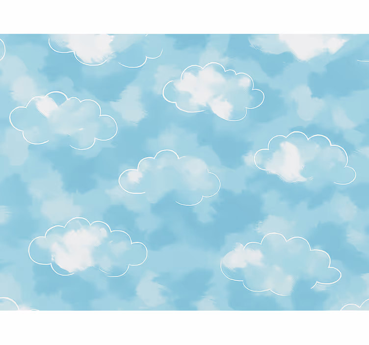 子供の寝室の壁紙やわらかい雲のデザイン - TENSTICKERS