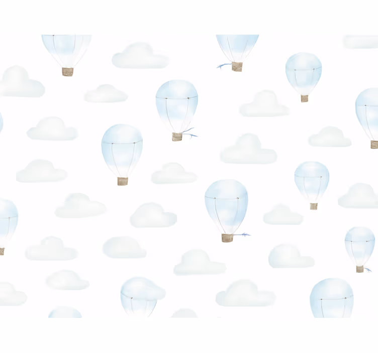 子供の寝室の壁紙水彩の雲青 - TENSTICKERS