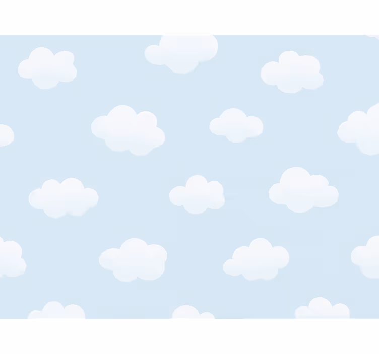 子供の寝室の壁紙シンプルな雲のパターン - TENSTICKERS