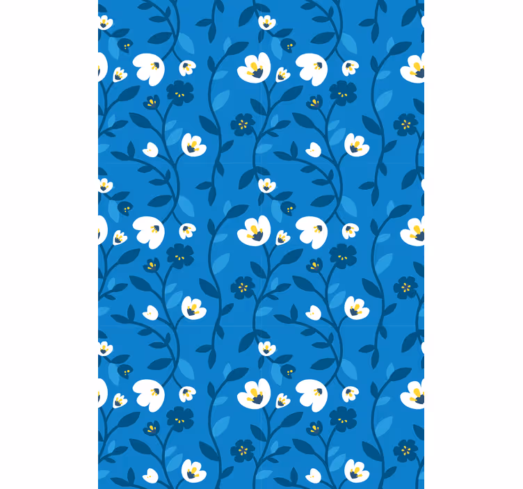 壁紙 花 青い背景の白い花 - TENSTICKERS