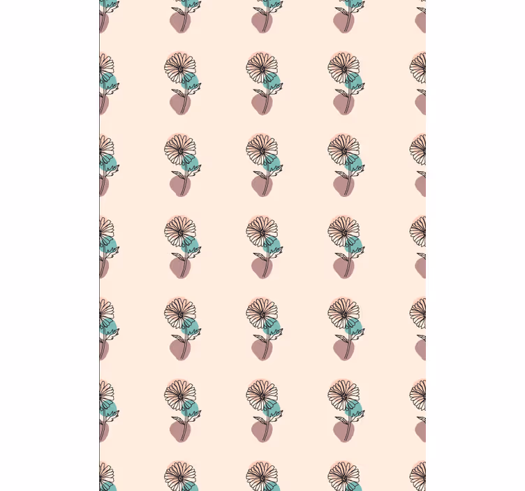 壁紙 花 デイジーの花 自然の線画デザイン - TENSTICKERS