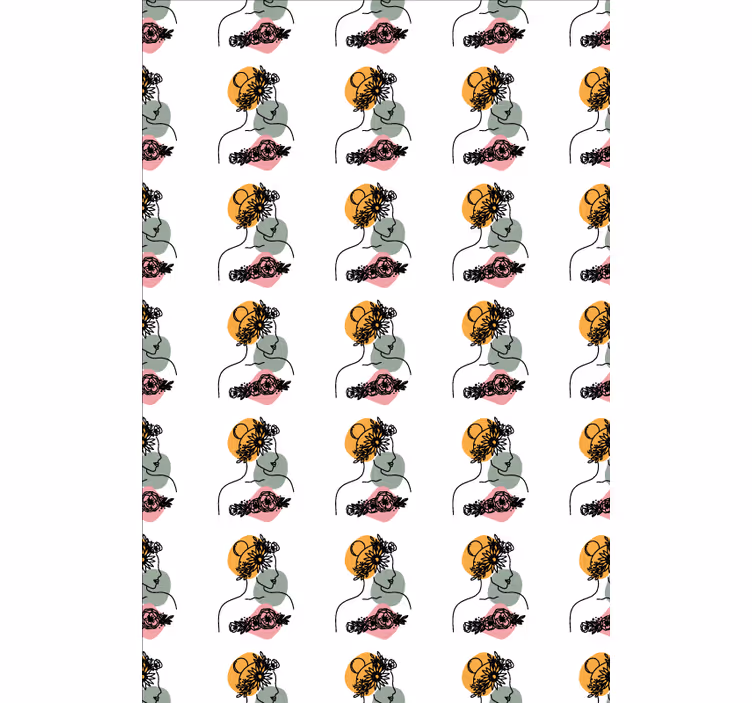 壁紙 花 驚くべき女性の花の顔 - TENSTICKERS