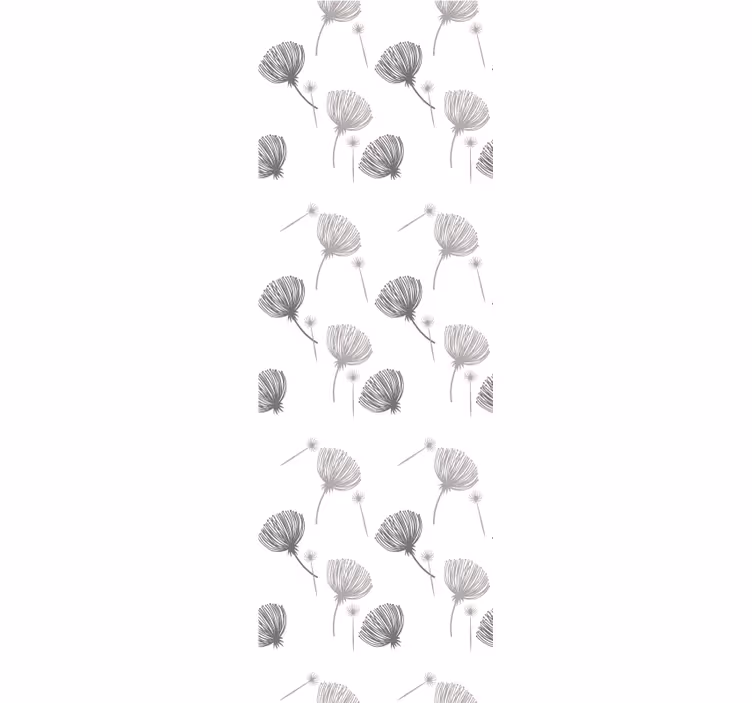 寝室 壁紙 白地に草原の花柄 - TENSTICKERS