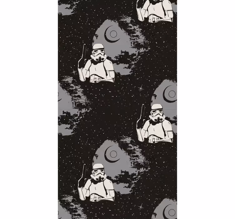 寝室 壁紙 ホワイトトゥルーパー柄 - TENSTICKERS